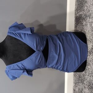 NWOT dark dusty blue sexy cut swim suit